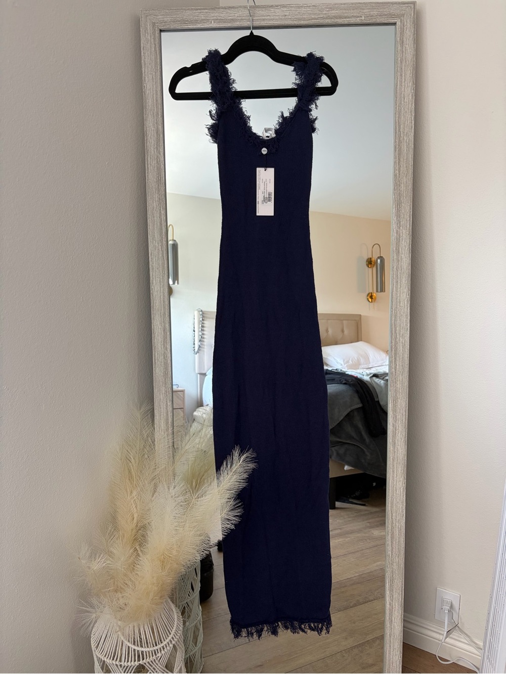 Revolve Navy Fringe Dress NWT